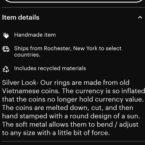 Adjustable Silver Tone Ring - Picture 10 of 10